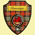 Moncreiffe Weathered Tartan Crest Wooden Wall Plaque Shield