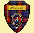 Moneypenny Modern Tartan Crest Wooden Wall Plaque Shield