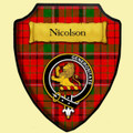 Nicolson Modern Tartan Crest Wooden Wall Plaque Shield