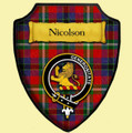 Nicolson Taransay Modern Tartan Crest Wooden Wall Plaque Shield