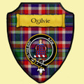 Ogilvie Inverquharity Modern Tartan Crest Wooden Wall Plaque Shield
