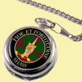 Shaw Clan Crest Round Shaped Chrome Plated Pocket Watch