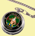 Schaw Clan Crest Round Shaped Chrome Plated Pocket Watch