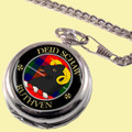 Ruthven Clan Crest Round Shaped Chrome Plated Pocket Watch