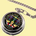 Russell Clan Crest Round Shaped Chrome Plated Pocket Watch