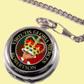 Robertson Clan Crest Round Shaped Chrome Plated Pocket Watch