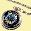 Roberton Clan Crest Round Shaped Chrome Plated Pocket Watch