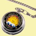 Purvis Clan Crest Round Shaped Chrome Plated Pocket Watch