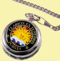 Purves Clan Crest Round Shaped Chrome Plated Pocket Watch