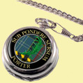 Porter Clan Crest Round Shaped Chrome Plated Pocket Watch