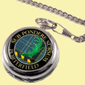 Porterfield Clan Crest Round Shaped Chrome Plated Pocket Watch