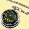 Pollock Clan Crest Round Shaped Chrome Plated Pocket Watch
