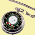 Pitcairn Clan Crest Round Shaped Chrome Plated Pocket Watch