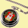 Peter Clan Crest Round Shaped Chrome Plated Pocket Watch