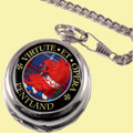 Pentland Clan Crest Round Shaped Chrome Plated Pocket Watch
