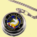 Oliphant Clan Crest Round Shaped Chrome Plated Pocket Watch