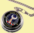 Napier Clan Crest Round Shaped Chrome Plated Pocket Watch