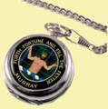 Murray Clan Crest Round Shaped Chrome Plated Pocket Watch