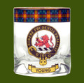 Young Clansman Crest Tartan Tumbler Whisky Glass Set of 2