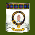Watson Clansman Crest Tartan Tumbler Whisky Glass Set of 2