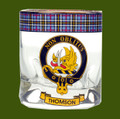 Thomson Clansman Crest Tartan Tumbler Whisky Glass Set of 2