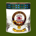 Taylor Clansman Crest Tartan Tumbler Whisky Glass Set of 2