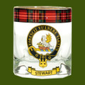 Stewart Clansman Crest Tartan Tumbler Whisky Glass Set of 2