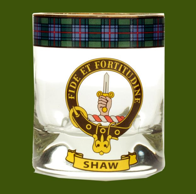 Shaw Clansman Crest Tartan Tumbler Whisky Glass Set of 2 - For ...