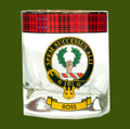 Ross Clansman Crest Tartan Tumbler Whisky Glass Set of 2