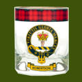 Robertson Clansman Crest Tartan Tumbler Whisky Glass Set of 2