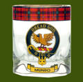 Munro Clansman Crest Tartan Tumbler Whisky Glass Set of 2
