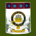 MacLachlan Clansman Crest Tartan Tumbler Whisky Glass Set of 2