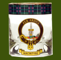 MacIntyre Clansman Crest Tartan Tumbler Whisky Glass Set of 4