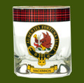 MacKinnon Clansman Crest Tartan Tumbler Whisky Glass Set of 2