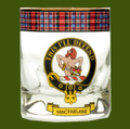 MacFarlane Clansman Crest Tartan Tumbler Whisky Glass Set of 2