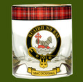 MacDougall Clansman Crest Tartan Tumbler Whisky Glass Set of 4