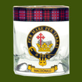 MacDonald Clansman Crest Tartan Tumbler Whisky Glass Set of 4
