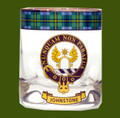 Johnstone Clansman Crest Tartan Tumbler Whisky Glass Set of 4