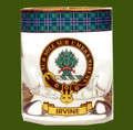 Irvine Clansman Crest Tartan Tumbler Whisky Glass Set of 4