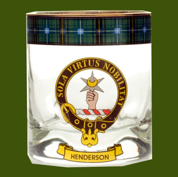 Henderson Clansman Crest Tartan Tumbler Whisky Glass Set of 2 - For ...
