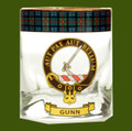 Gunn Clansman Crest Tartan Tumbler Whisky Glass Set of 4