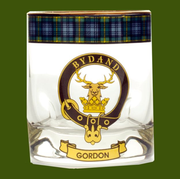 Gordon Clansman Crest Tartan Tumbler Whisky Glass Set of 2 - For ...