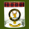 Fraser Of Lovat Clansman Crest Tartan Tumbler Whisky Glass Set of 4