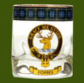 Forbes Clansman Crest Tartan Tumbler Whisky Glass Set of 2