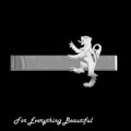 Rampant Lion Design Antiqued Mens Sterling Silver Tie Bar