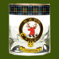 Colquhoun Clansman Crest Tartan Tumbler Whisky Glass Set of 4