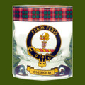 Chisholm Clansman Crest Tartan Tumbler Whisky Glass Set of 2