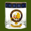 Campbell Of Argyll Clansman Crest Tartan Tumbler Whisky Glass Set of 2