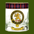 Brown Clansman Crest Tartan Tumbler Whisky Glass Set of 2
