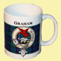 Graham Tartan Clan Crest Ceramic Mugs Graham Clan Badge Mugs Set of 4